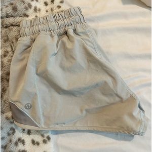lululemon icy blue/ gray hottie hot shorts